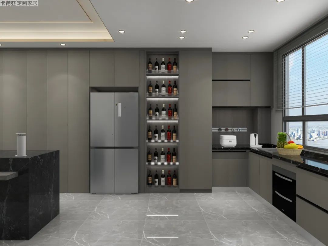 另一側(cè)櫥柜內(nèi)嵌洗碗機(jī),安裝高度適中方便操作 另一側(cè)櫥柜內(nèi)嵌洗碗機(jī),安裝高度適中方便操作